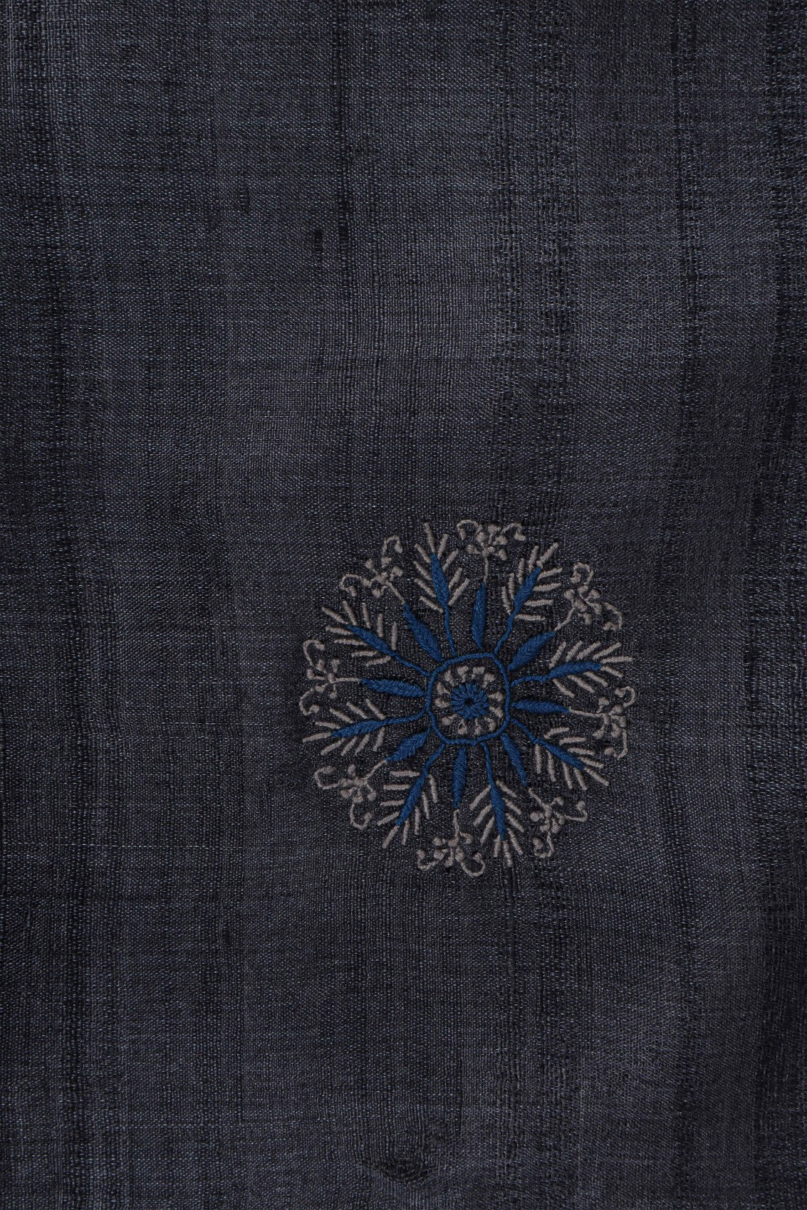 Ada Hand Embroidered Iron Grey Silk Lucknowi Chikankari Dupatta 01A116504