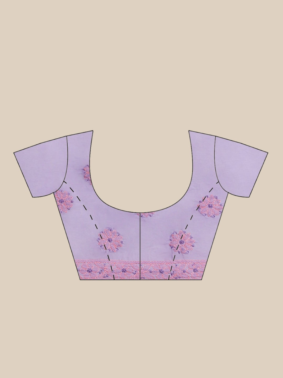 Ada Hand Embroidered Mauve Cotton Lucknow Chikan Saree With Blouse-A311213