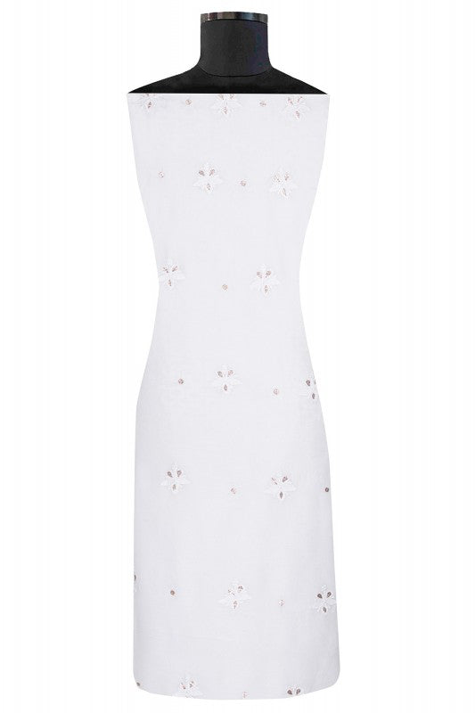 Ada Hand Embroidered White Pure Georgette Lucknowi Chikan Unstitched Kurta Dupatta Set With Gota Patti Work- A454104