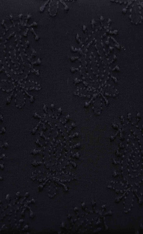 Ada Hand Embroidered Black Pure Georgette Lucknow Chikankari Clutch A548979