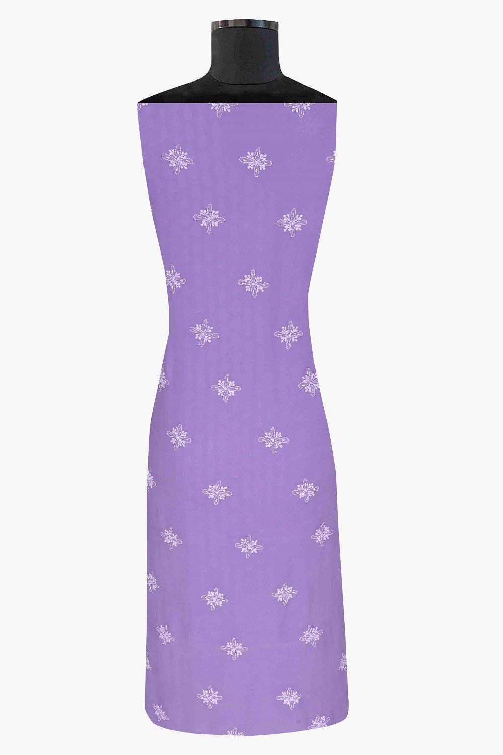 Ada Hand Embroidered Mauve Pure Georgette Lucknowi Chikan Unstitched Kurta Dupatta Set with Pearl & Sequinned Work A623653