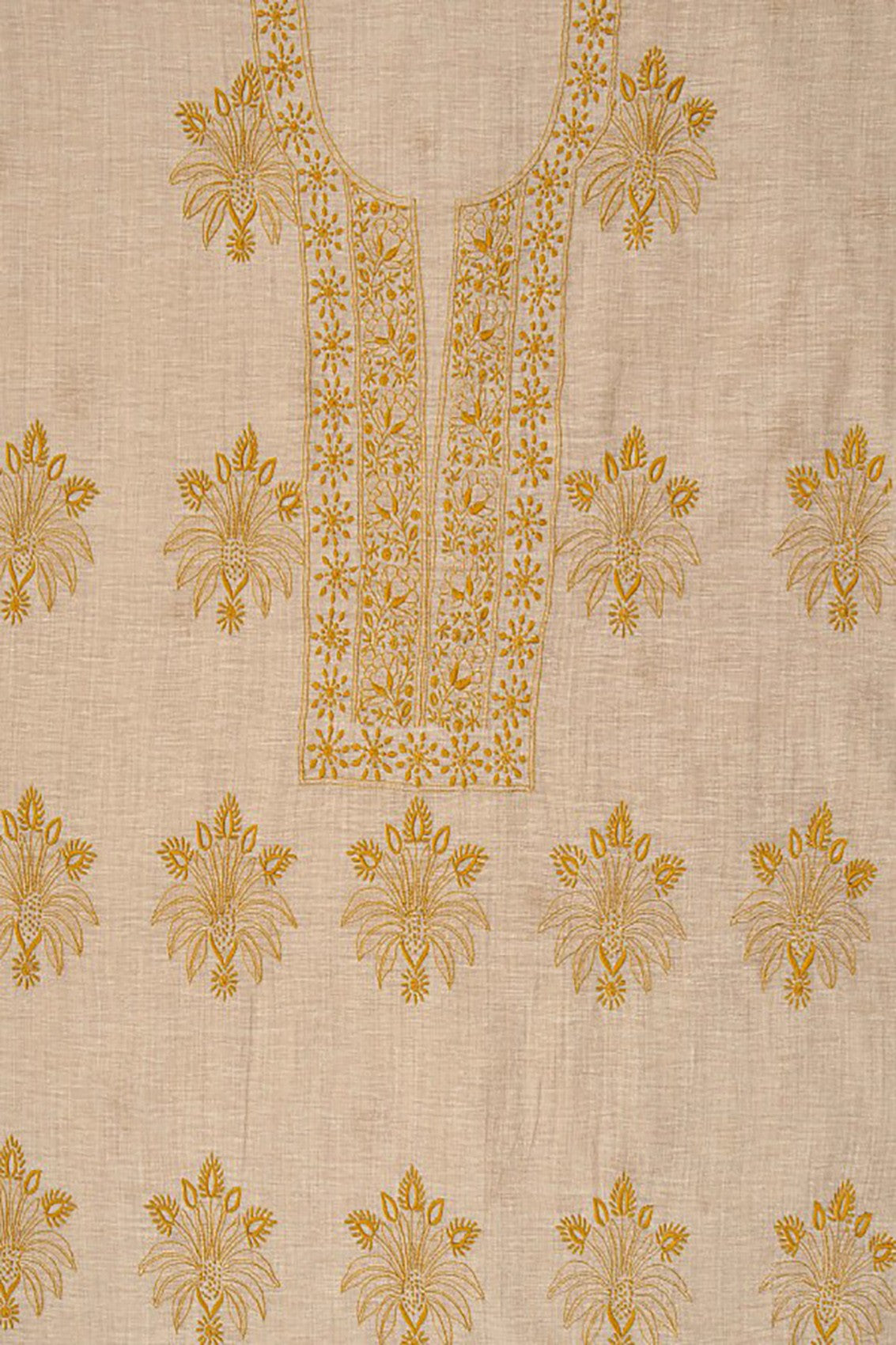 Ada Hand Embroidered Fawn Khadi Lucknowi Chikankari Unstitched Suit Piece 01A67186