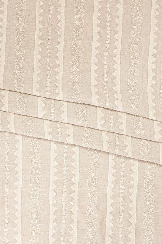 Ada Hand Embroidered Cream Chanderi Lucknowi Chikan Unstitched Kurta Dupatta Piece- A497234