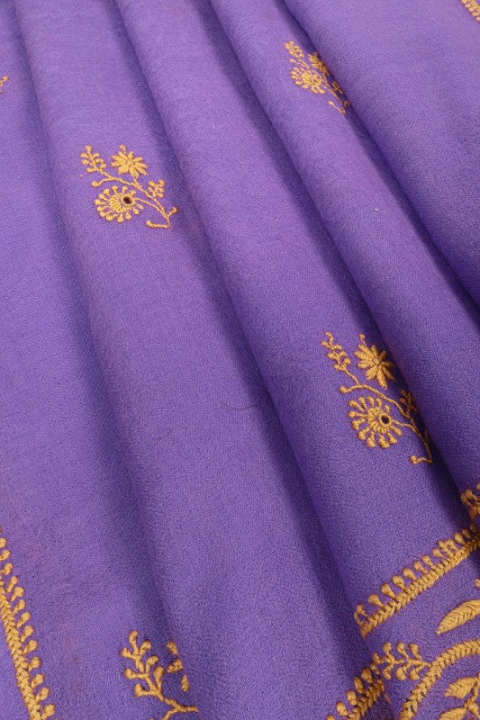 Ada Hand Embroidered Mauve Pashmina Lucknowi Chikankari Woolen Stole A254055