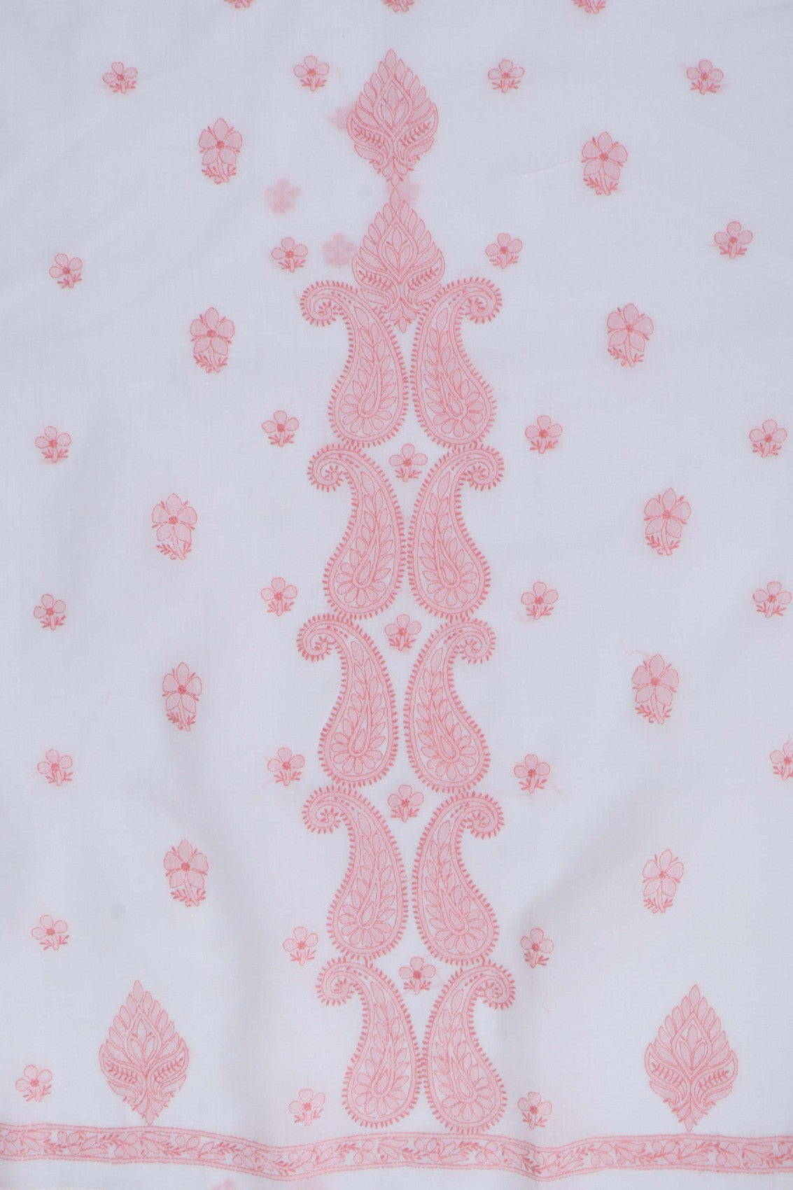Ada Hand Embroidered White Cotton Lucknowi Chikankari Unstitched Suit Piece 01A215119