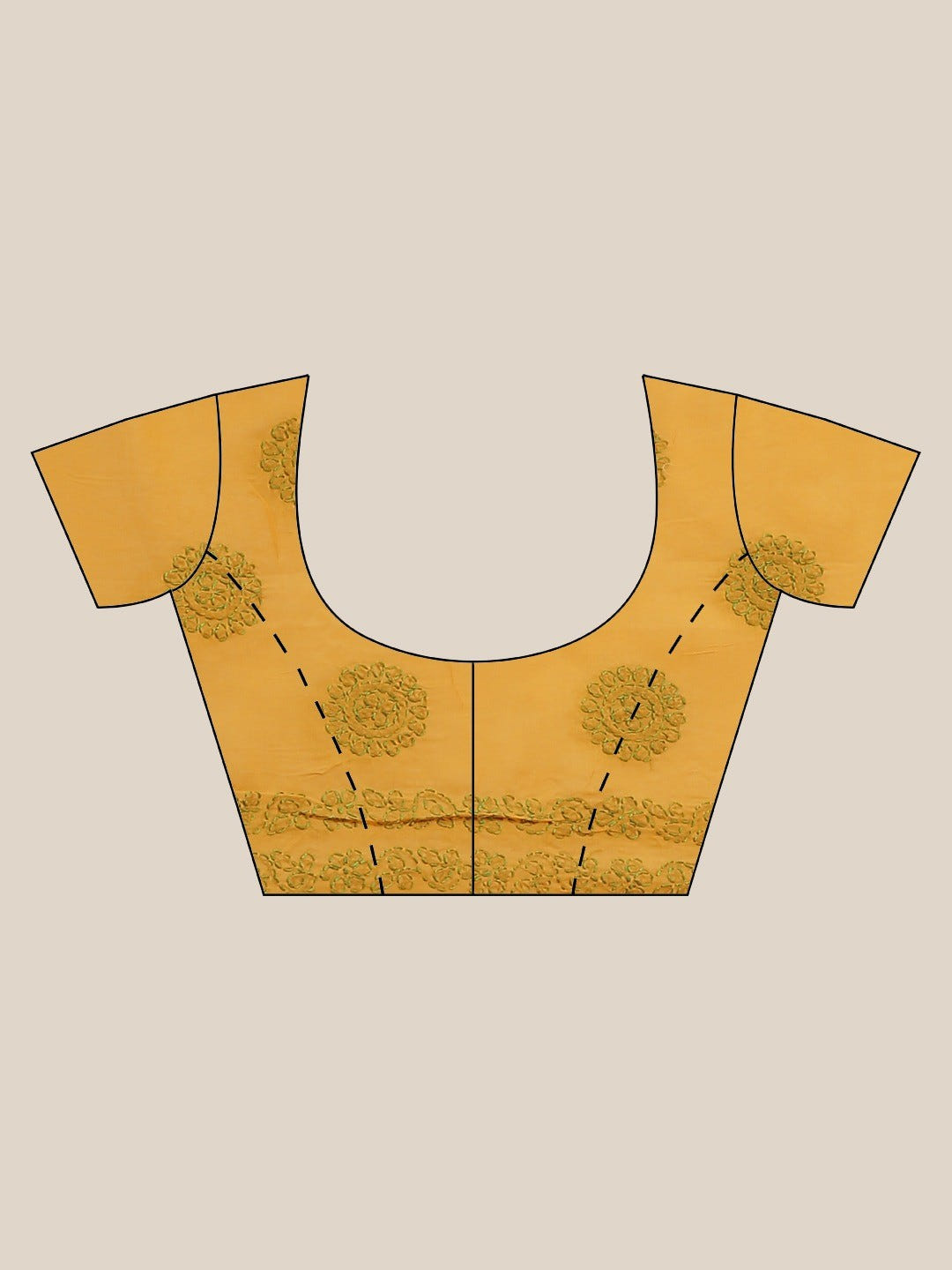 Ada Hand Embroidered Mustard Cotton Lucknow Chikan Saree With Blouse A311144