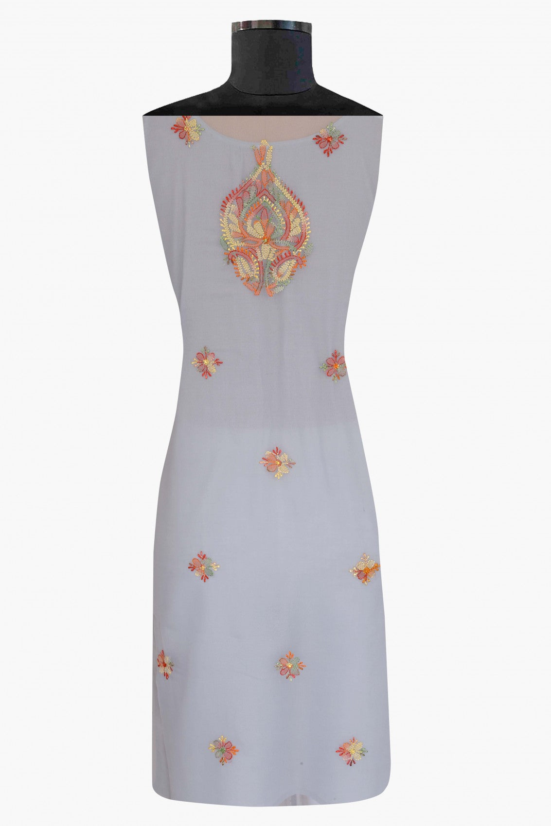 Ada Hand Embroidered Grey Georgette Lucknowi Chikankari Unstitched Suit Piece A211168