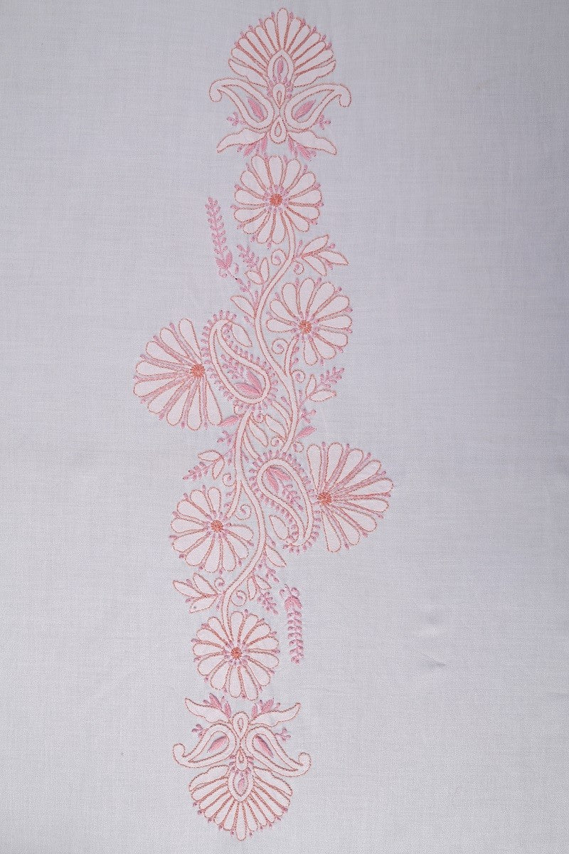 Ada Hand Embroidered White Cotton Lucknowi Chikankari Table Cover A170189