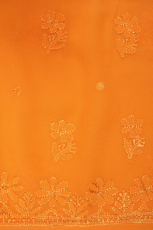 Ada Hand Embroidered Yellow Georgette Lucknowi Chikankari Kurta Dupatta With Plazo Set 01A119003