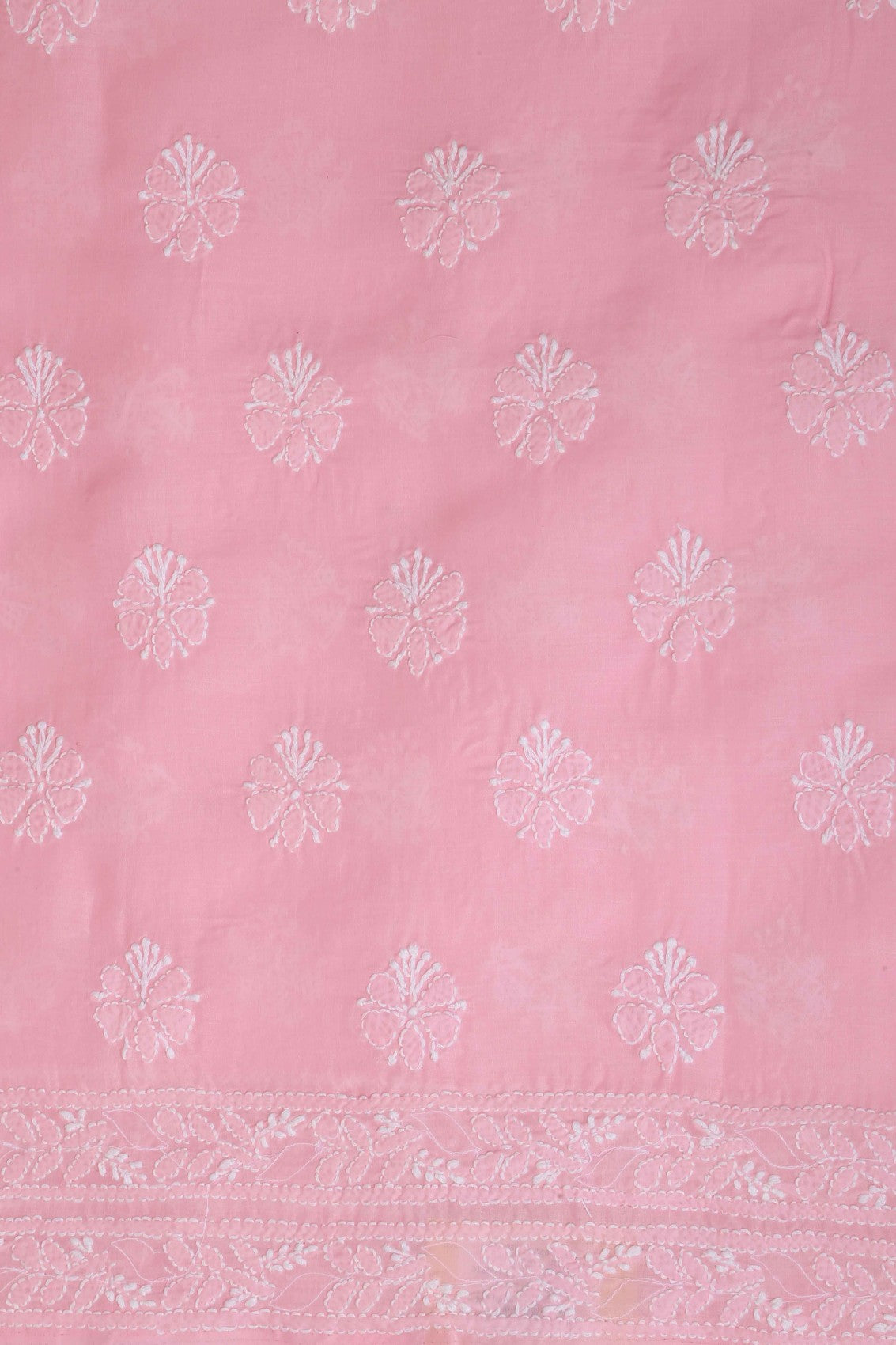 Ada Hand Embroidered Pink Cotton Lucknowi Chikankari Unstitched Suit Piece With Zardozi Work 01A191856