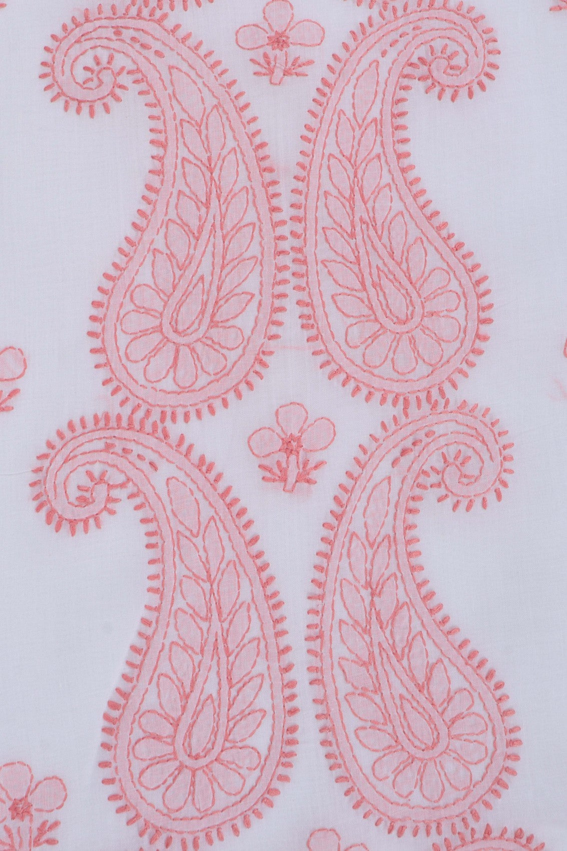 Ada Hand Embroidered White Cotton Lucknowi Chikankari Unstitched Suit Piece 01A215119
