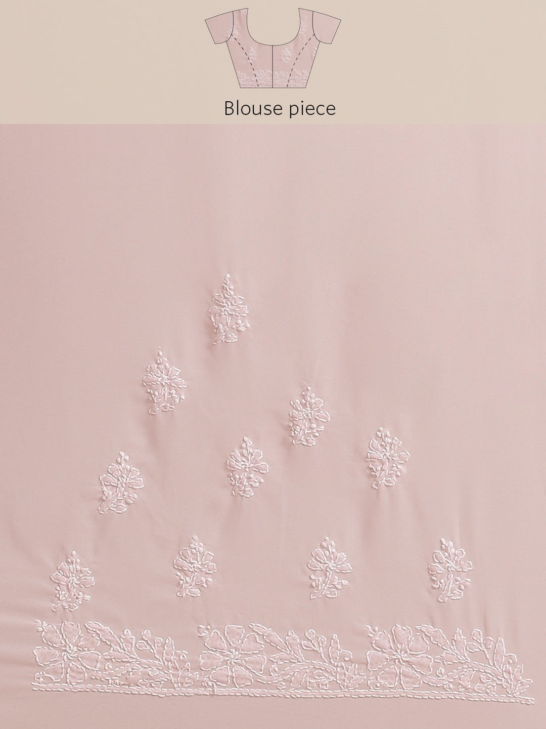 Ada Hand Embroidered Baby Pink Georgette Lucknow Chikan Saree with Blouse A183623