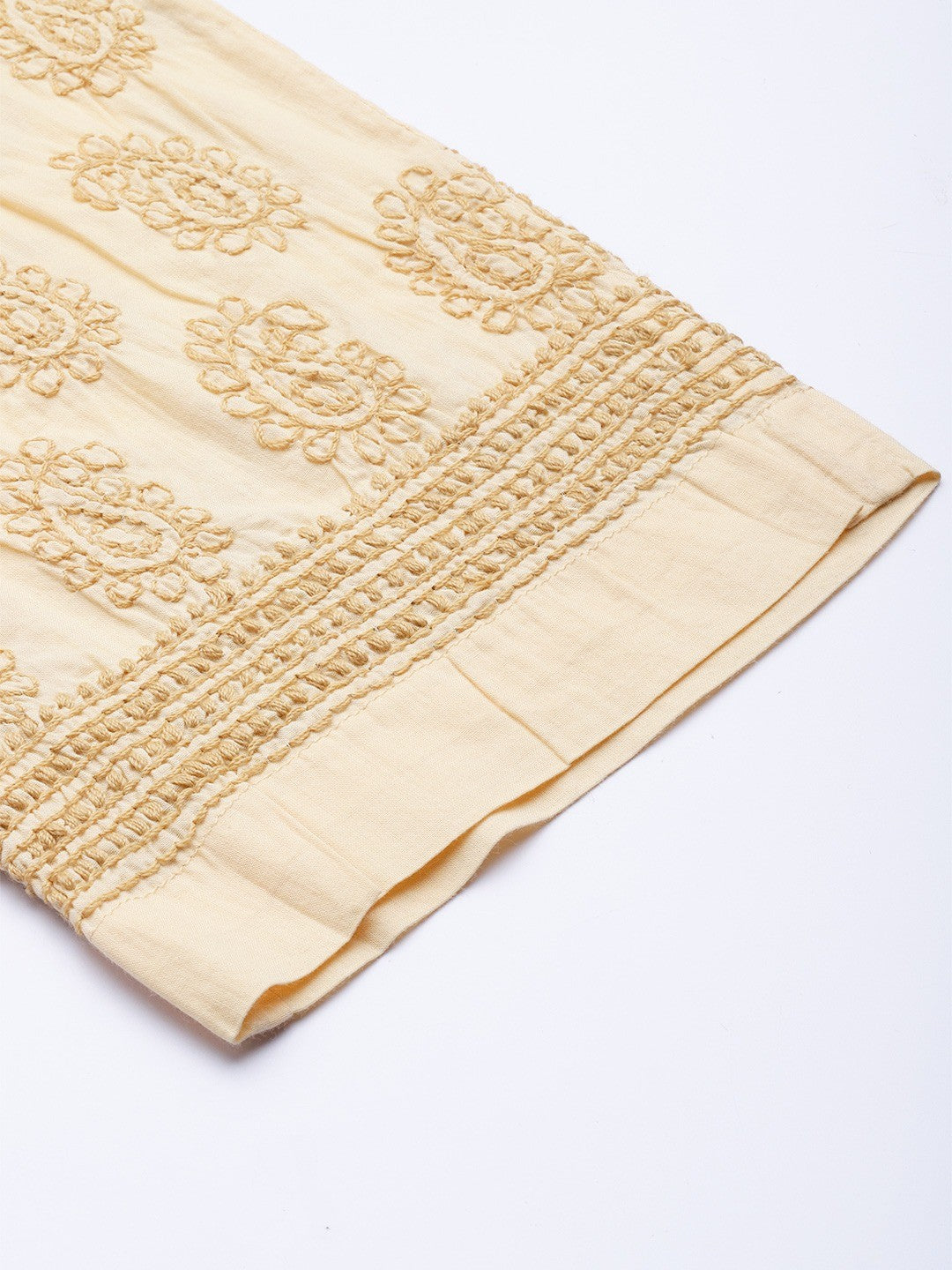 Ada Hand Embroidered White/Fawn Georgette Lucknowi Chikankari Kurta Set A811177