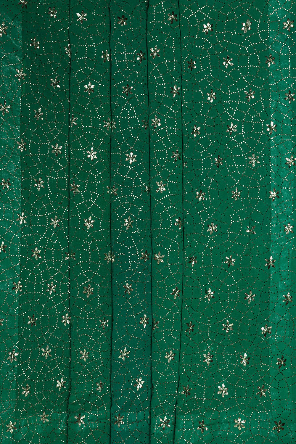 Ada Hand Embroidered Emerald Green Shaded Pure Georgette Lucknowi Chikankari Saree/Blouse with Muqaish Work A406251