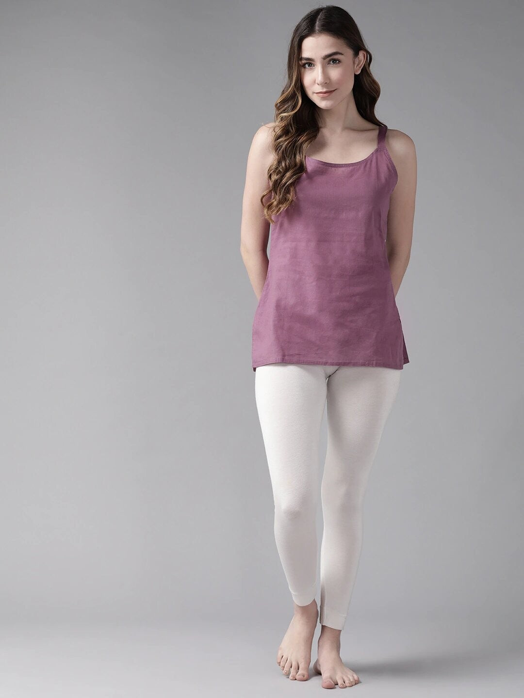 Ada Purple and Black Cotton Short Slips Combo of 2  A313119.