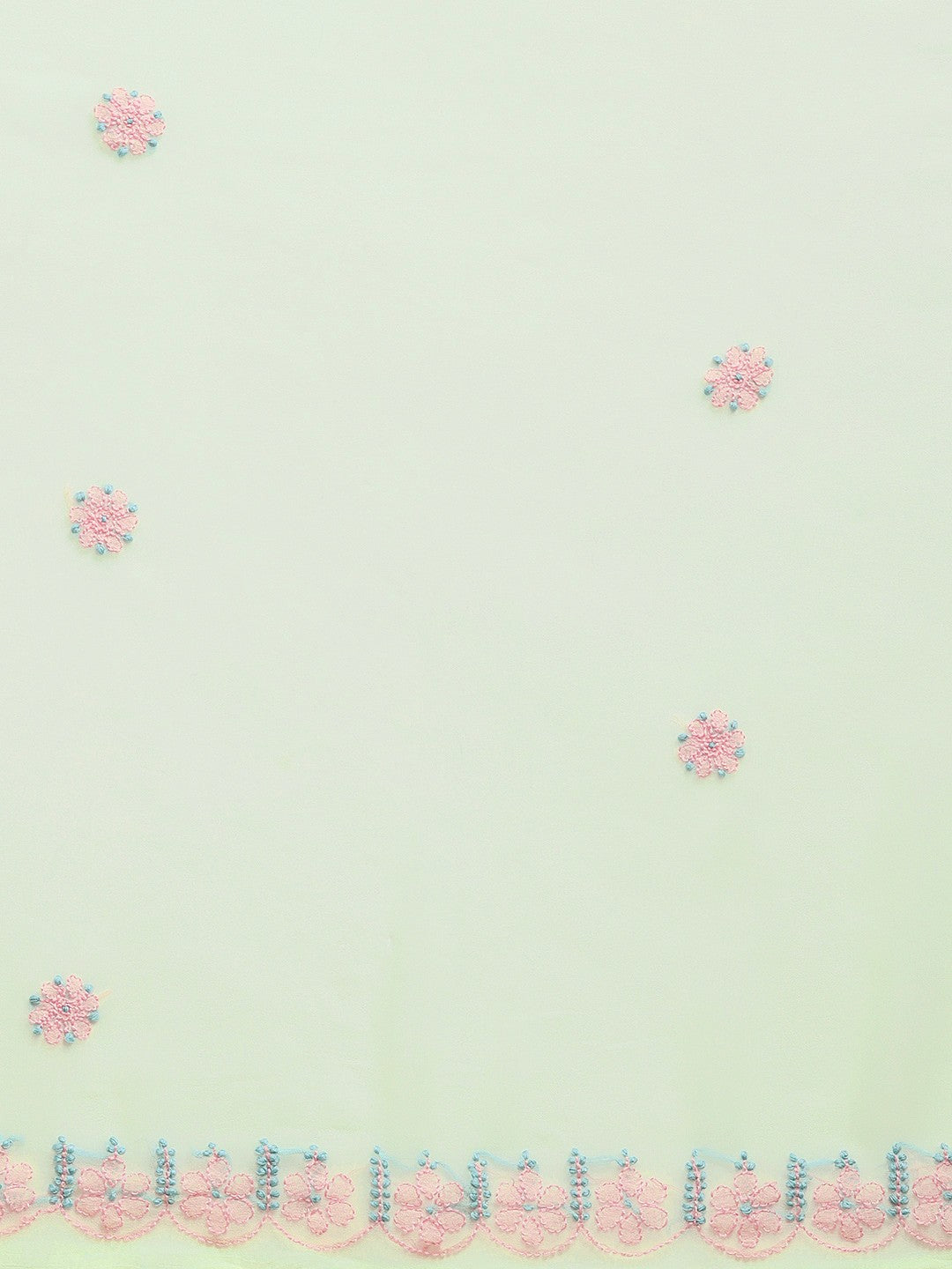 Ada Hand Embroidered Lemon Georgette Lucknow Chikan Saree With Blouse-A100062