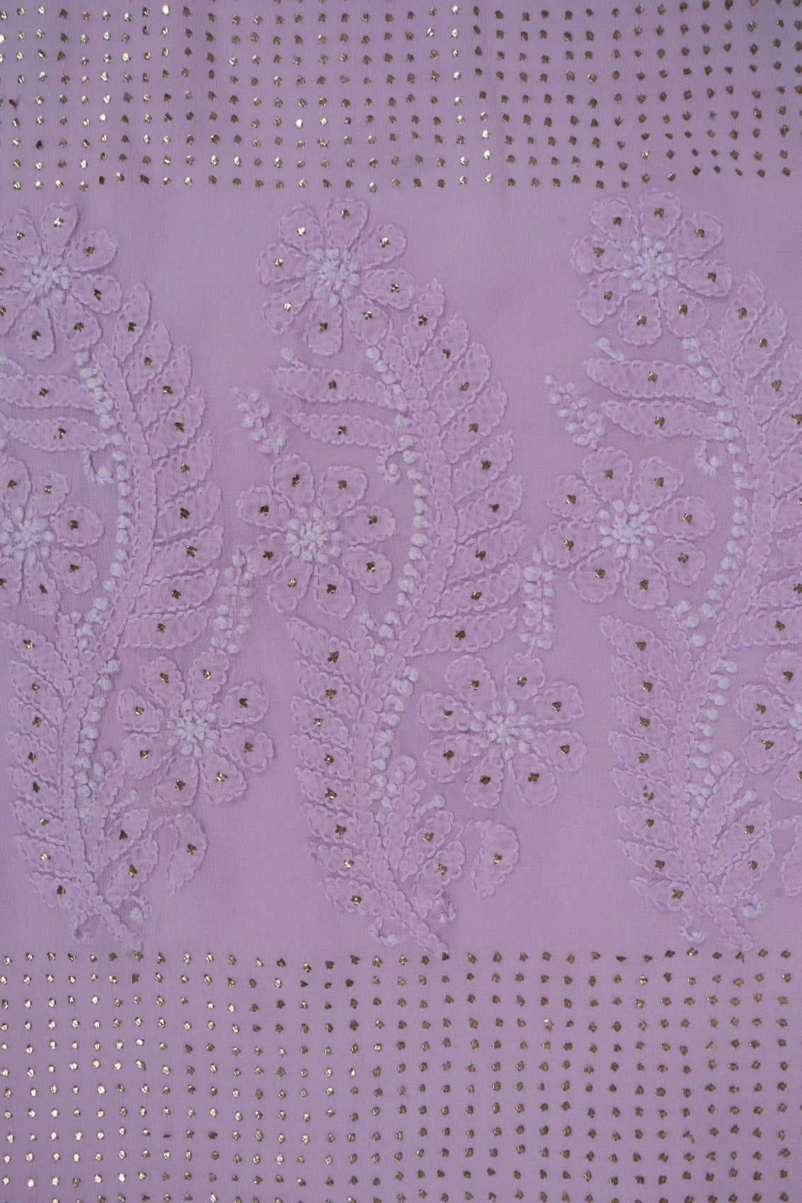 Ada Hand Embroidered Mauve Georgette Lucknowi Chikankari Saree/Blouse with Muqaish Work 01A217614