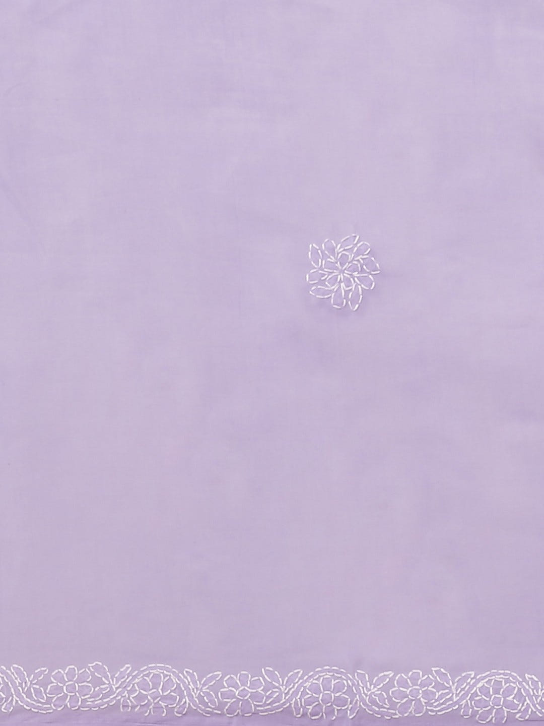 Ada Hand Embroidered Lavender Cotton Lucknow Chikan Saree With Blouse-A311172