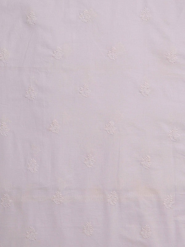 Ada Hand Embroidered White Cotton Chikan Unstitched Men's Kurta Piece A618740