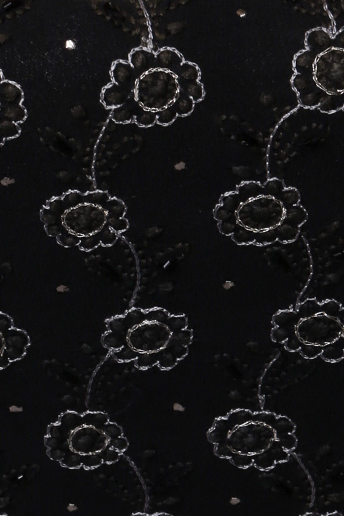 Ada Hand Embroidered Black Pure Georgette Lucknowi Chikankari Clutch With Muqaish Work A606042