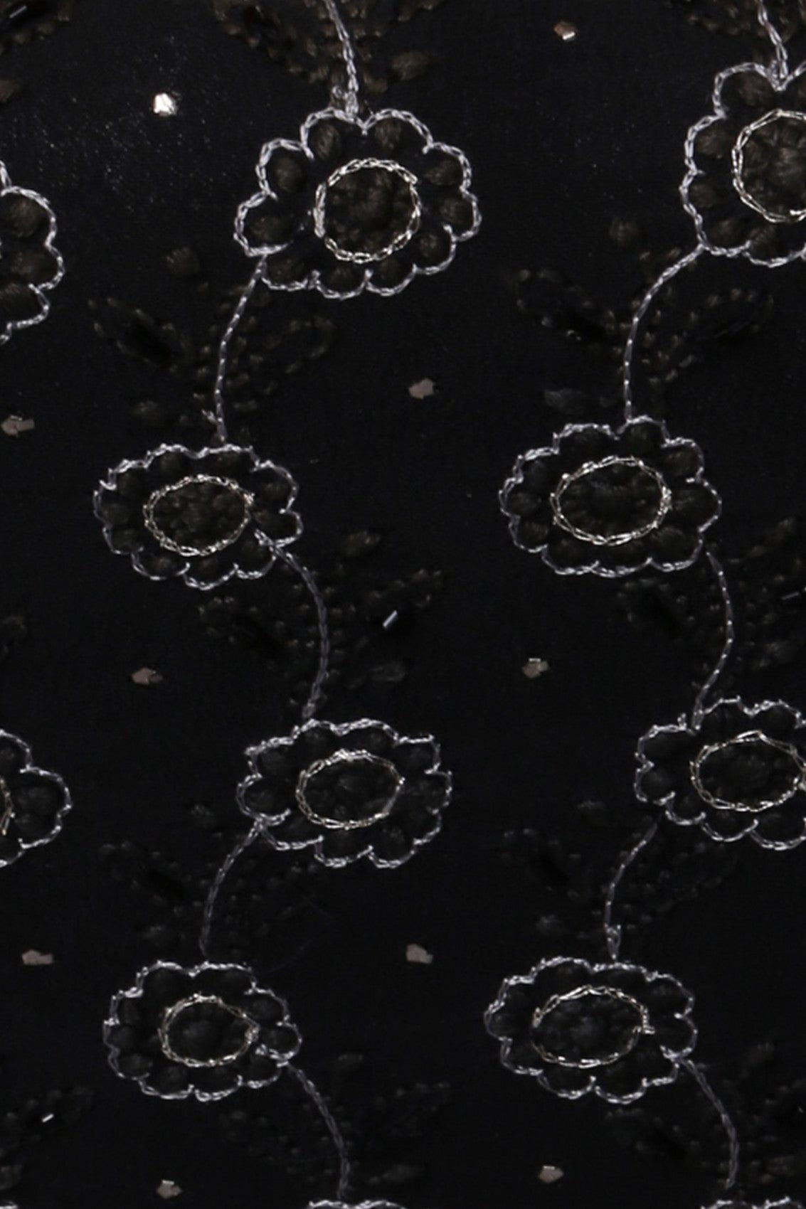 Ada Hand Embroidered Black Pure Georgette Lucknowi Chikankari Clutch With Muqaish Work A606042