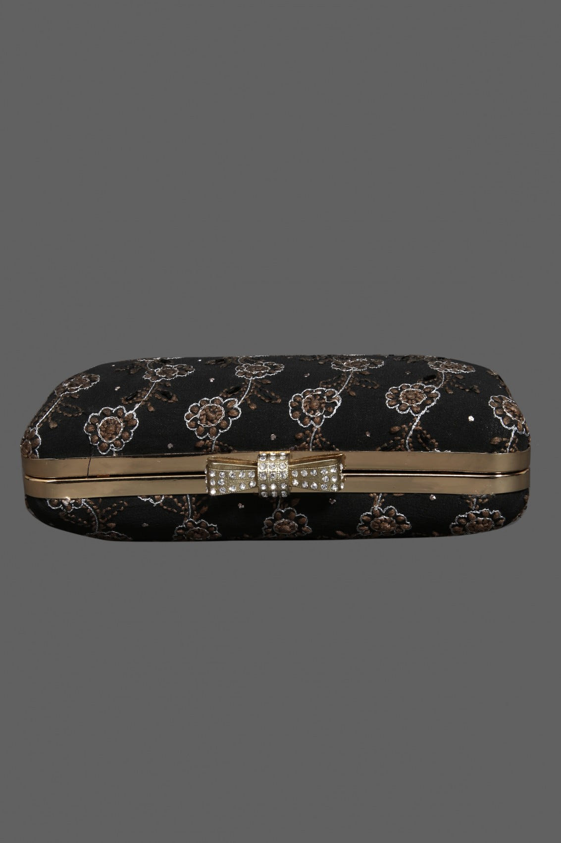 Ada Hand Embroidered Black Pure georgette Lucknowi Chikankari Clutch With Muqaish Work A606048