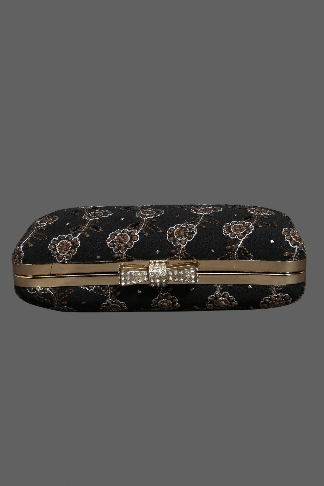 Ada Hand Embroidered Black Pure georgette Lucknowi Chikankari Clutch With Muqaish Work A606048