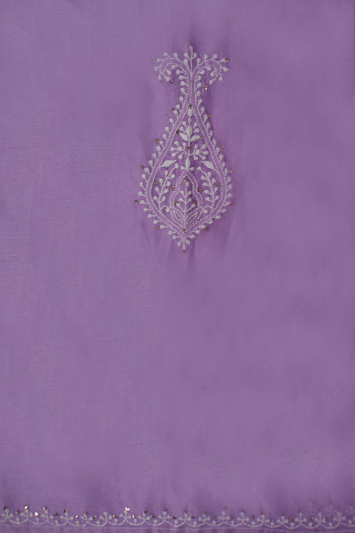 Ada Hand Embroidered Mauve Chanderi Lucknowi Chikankari Semi-Stitched Anarkali Kurta With Muqaish Work A601077