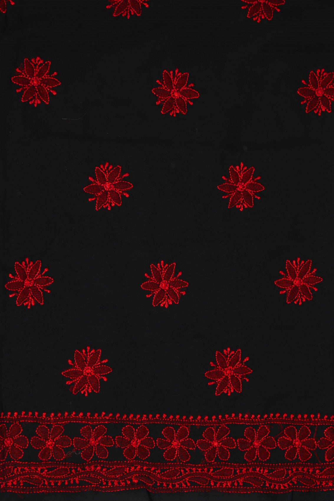 Ada Hand Embroidered Black Georgette Lucknowi Chikankari Unstitched Suit Piece A211174