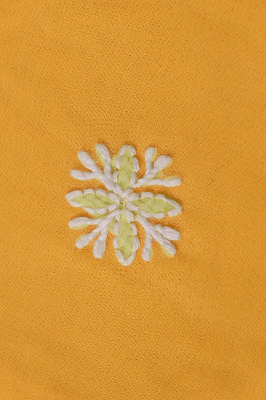 Ada Hand Embroidered Yellow Georgette Lucknowi Chikankari Table Coaster A622204