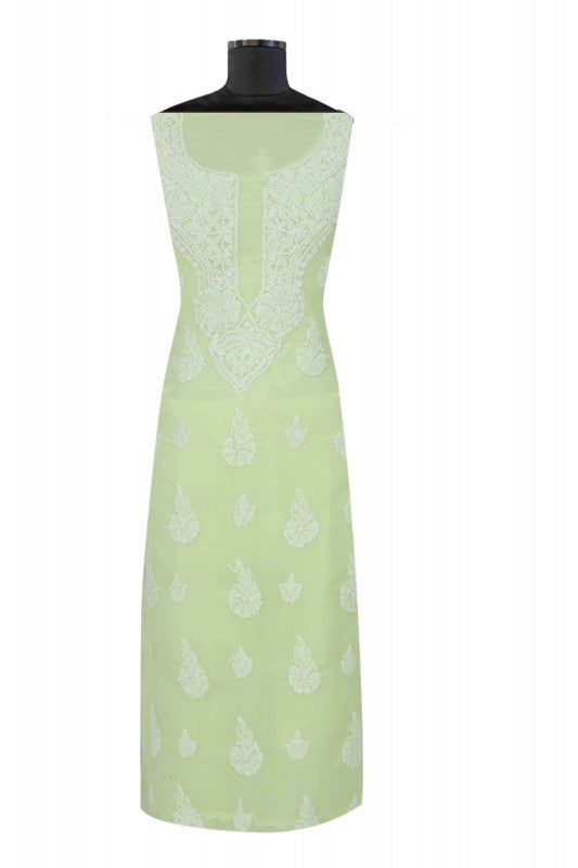 Ada Hand Embroidered Lemon Georgette Lucknowi Chikankari Unstitched Suit Piece 01A169419