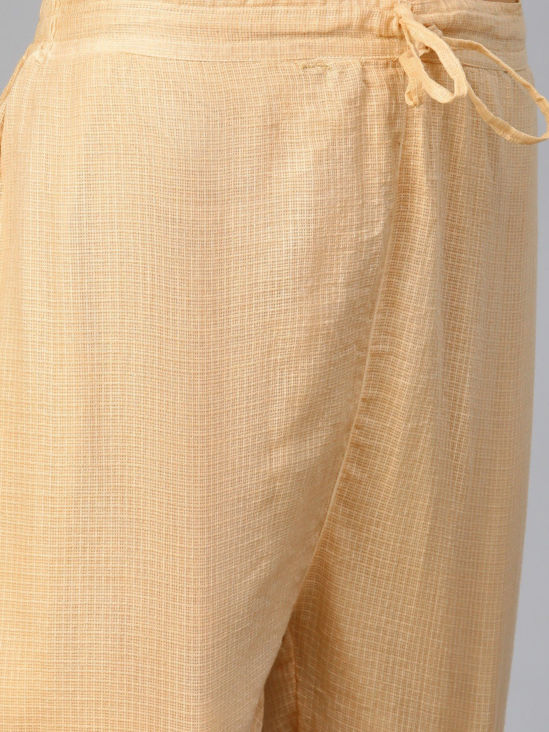 Ada Hand Embroidered Beige Kota Lucknowi Chikankari A-line Kurta With Trouser Set A100552