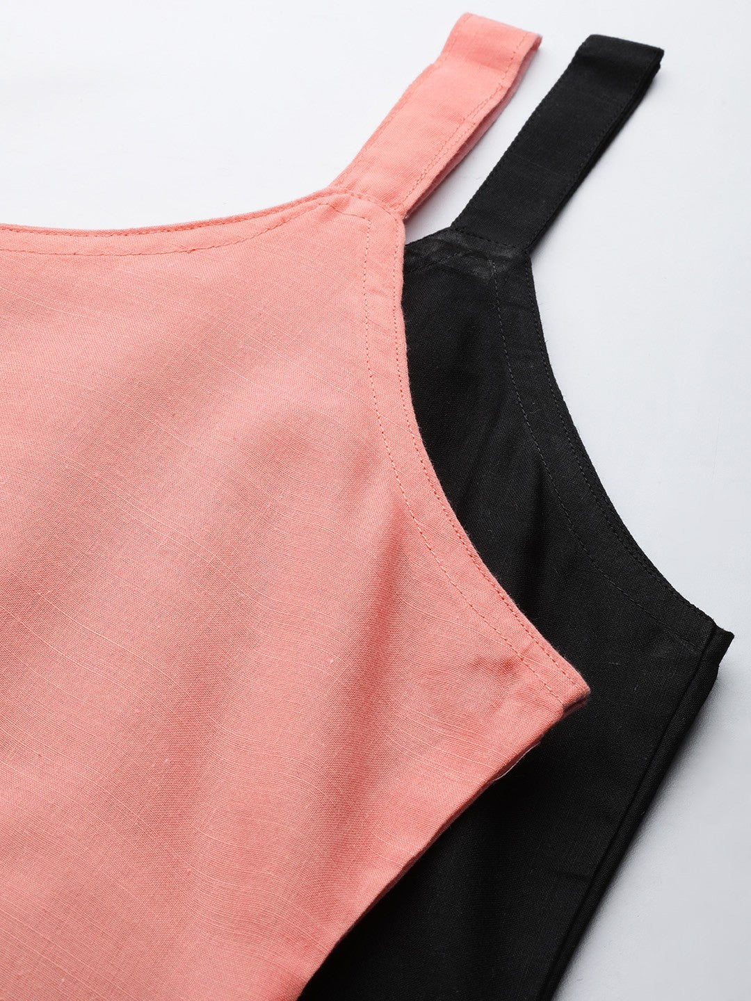 Ada Black and Peach Cotton Short Slips Combo of 2  A313123..