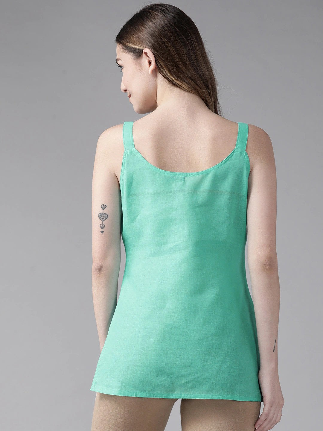 Ada Black and Sea Green Cotton Short Slips Combo of 2  A313336.