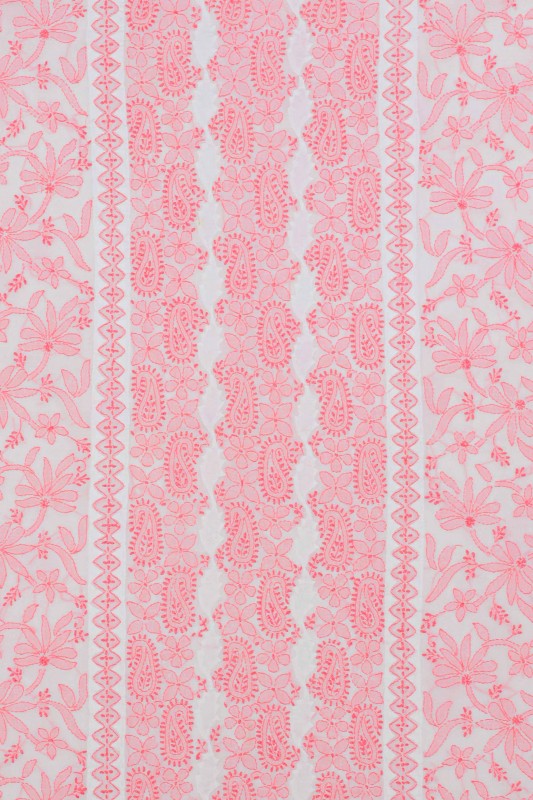 Ada Hand Embroidered White Cotton Lucknowi Chikan Unstitched Suit Piece A621425