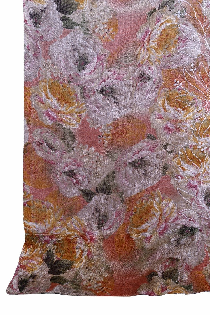 Ada Hand Embroidered Multi Kota Lucknowi Chikankari Curtain- A575684
