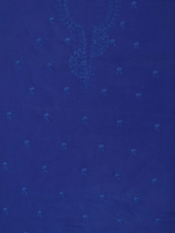 Ada Hand Embroidered Blue Cotton Lucknowi Chikankari Men's Kurta Piece A607377