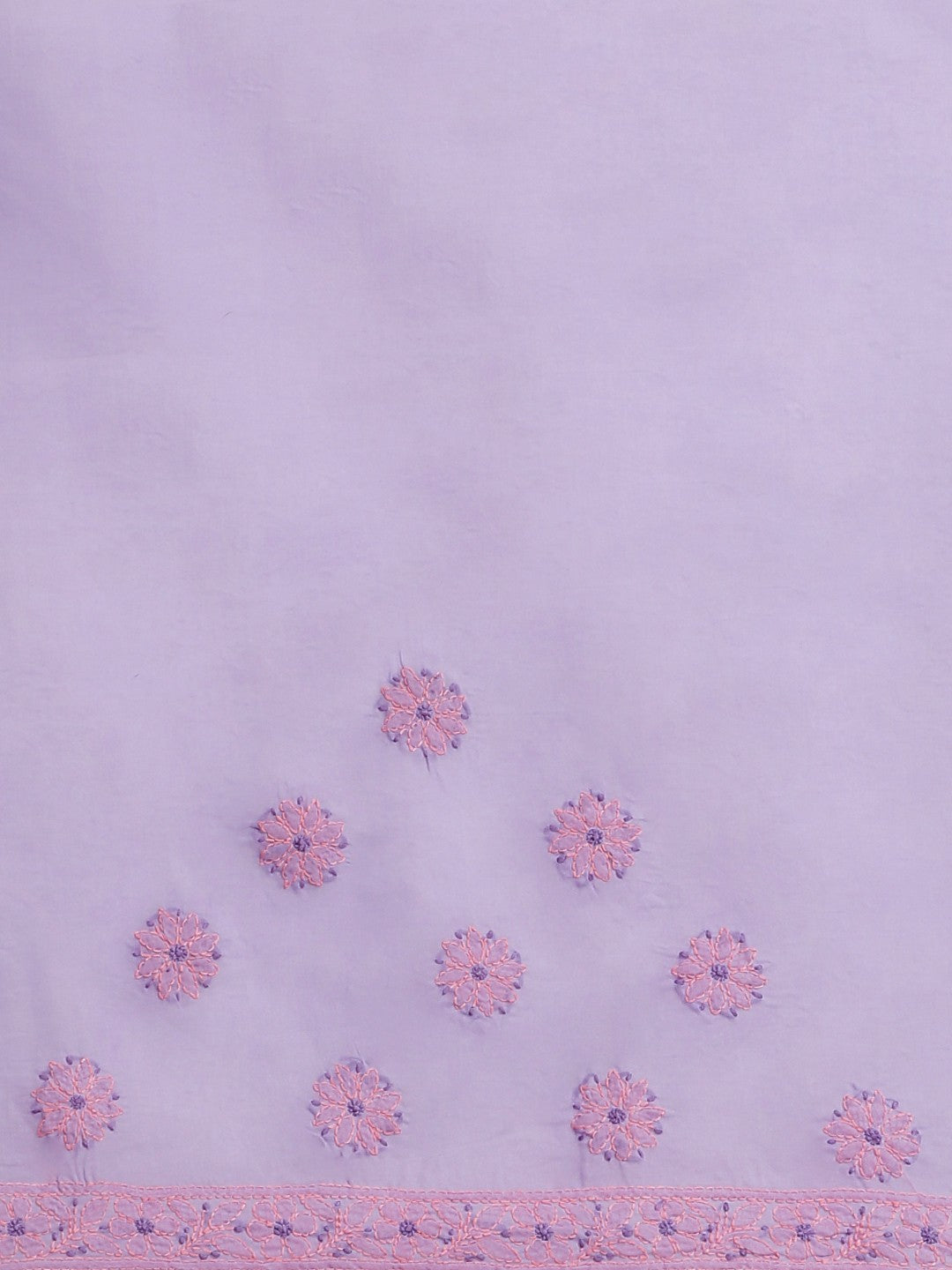 Ada Hand Embroidered Mauve Cotton Lucknow Chikan Saree With Blouse-A311213