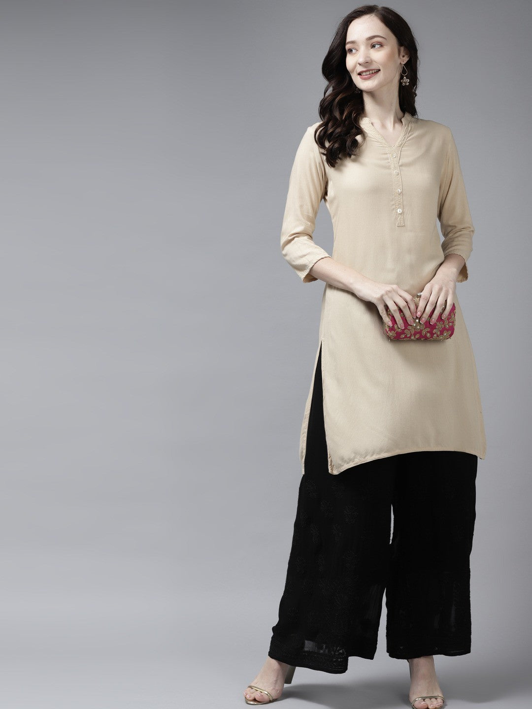 Ada Hand Embroidered Black Georgette Lucknowi Chikankari Palazzo A711154