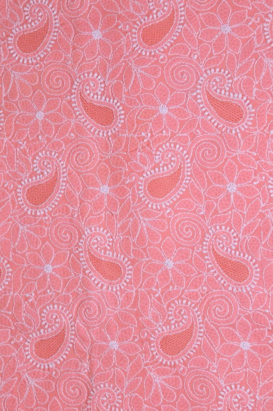 Ada Hand Embroidered Pink Cotton Lucknowi Chikankari Unstitched Suit Piece 01A22771