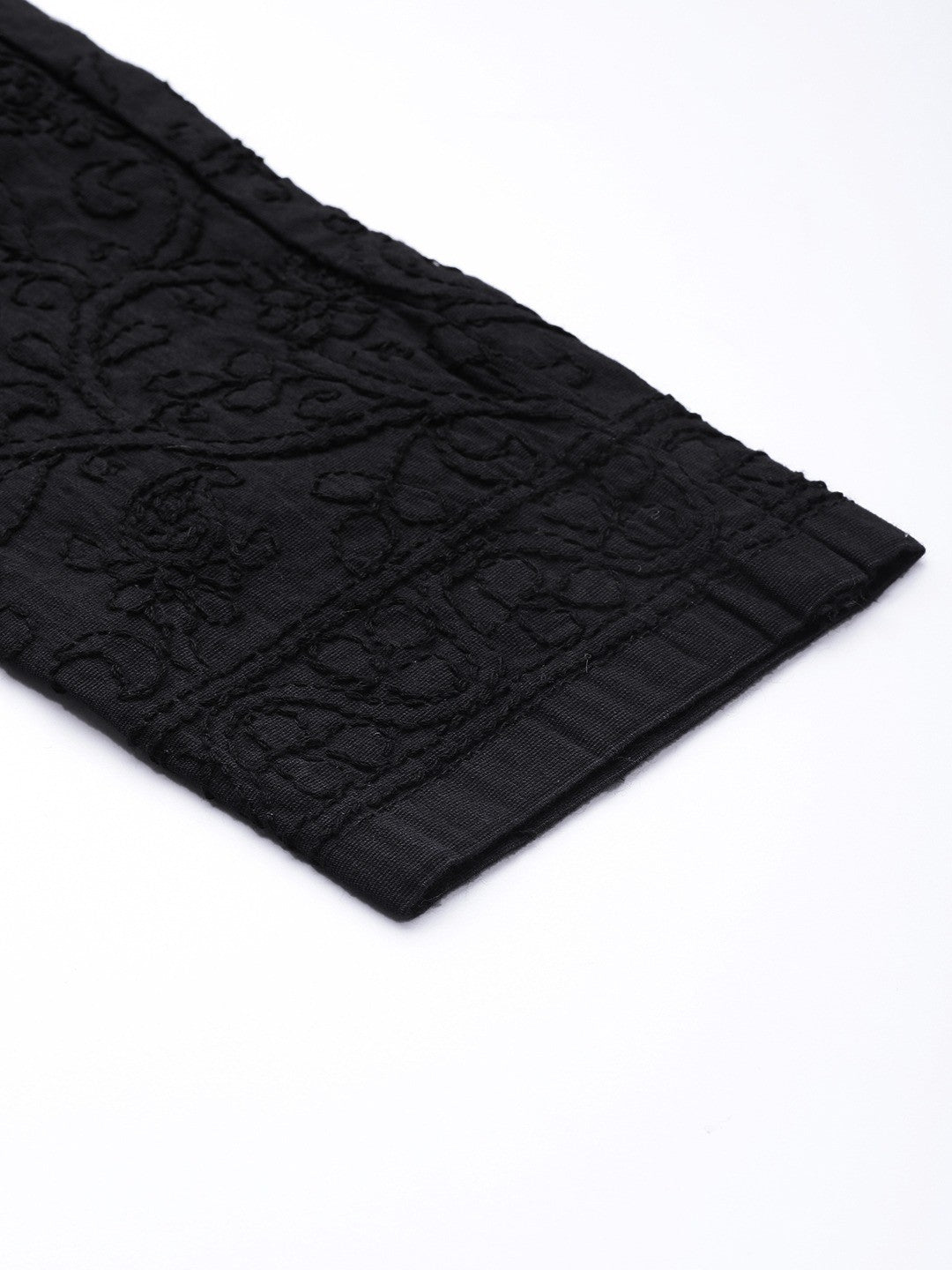 Ada Hand Embroidered Black Cotton Lucknowi Chikankari Churidar A359425