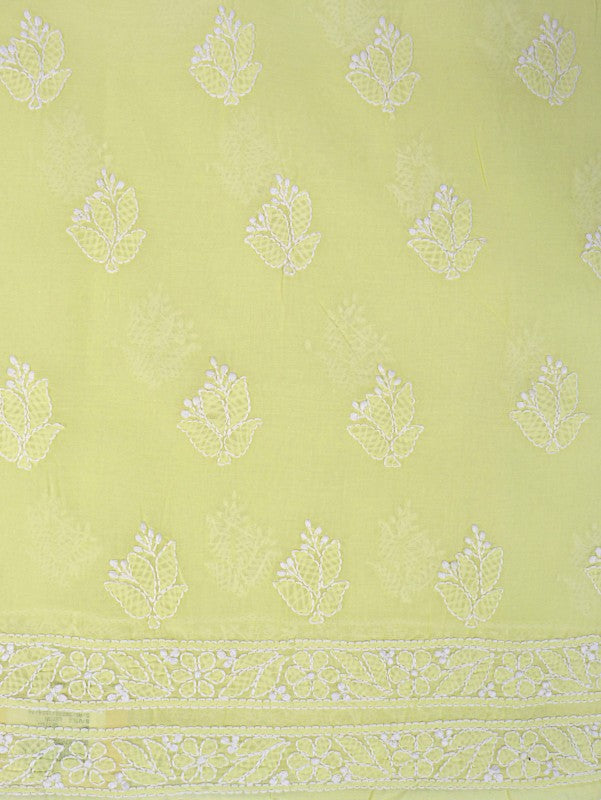 Ada Hand Embroidered Lemon Cotton Lucknowi Chikankari Unstitched Suit Piece 01A197630