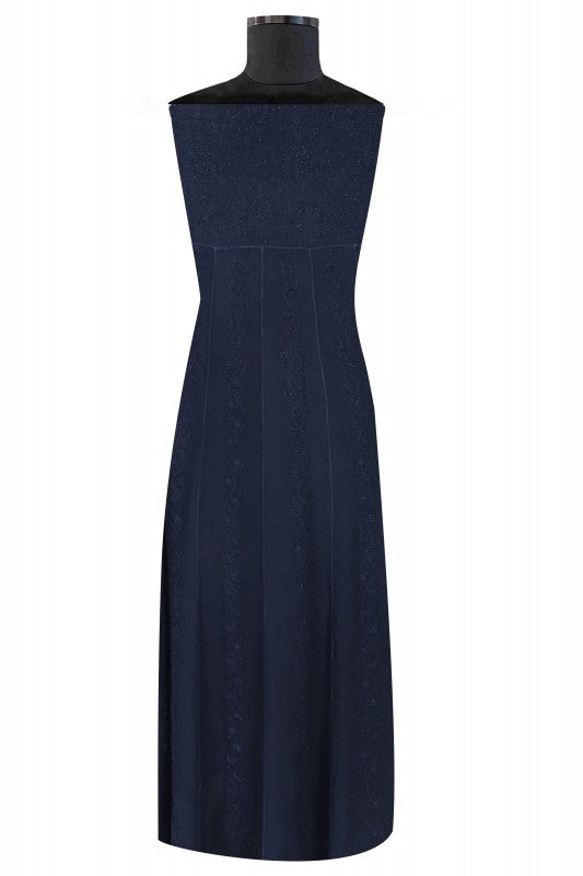 Ada Hand Embroidered Navy Blue Georgette Lucknowi Chikan Semi-Stitched Anarkali Kurta A566977