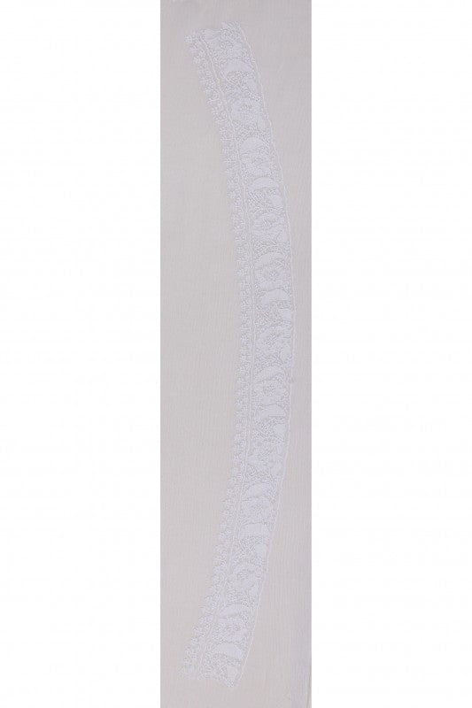 Ada Hand Embroidered White Chiffon Lucknowi Chikankari Unstitched Men's Kurta Piece A19936
