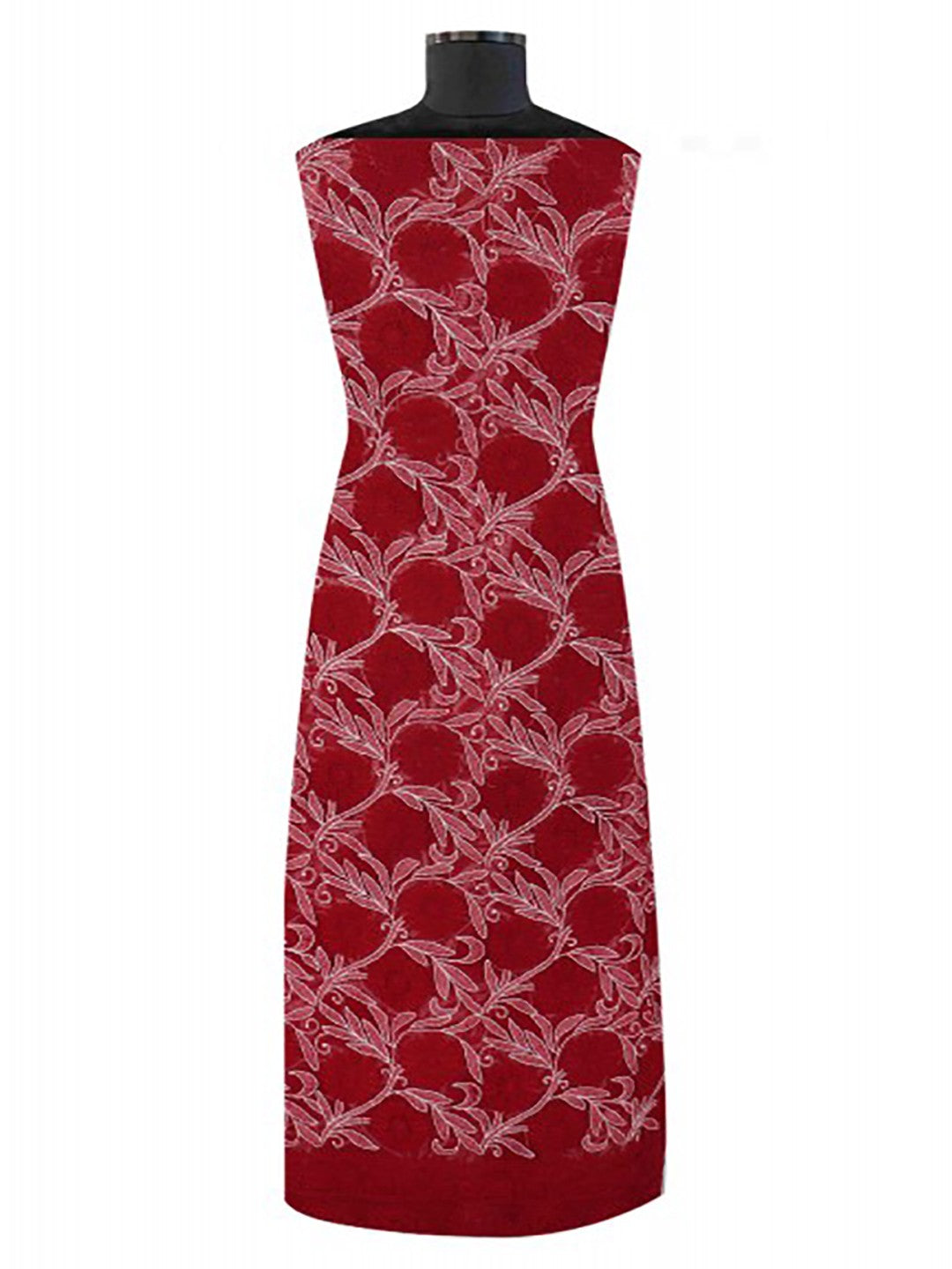 Ada Hand Embroidered Maroon Georgette Lucknowi Chikankari Unstitched Kurta Piece A212662