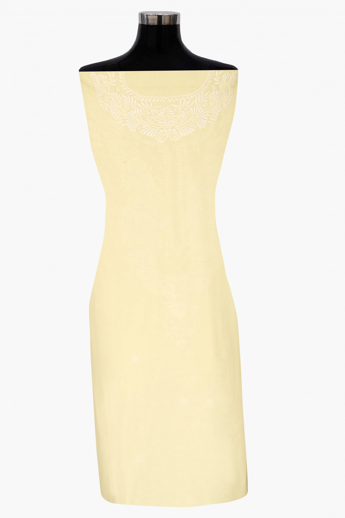 Ada Hand Embroidered Lemon Cotton Lucknowi Chikankari Unstitched Suit Piece 01A310179