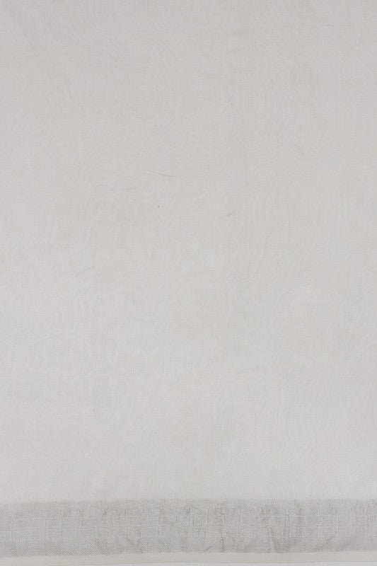 Ada Hand Embroidered White Chanderi Lucknowi Chikankari Saree with Blouse A612062