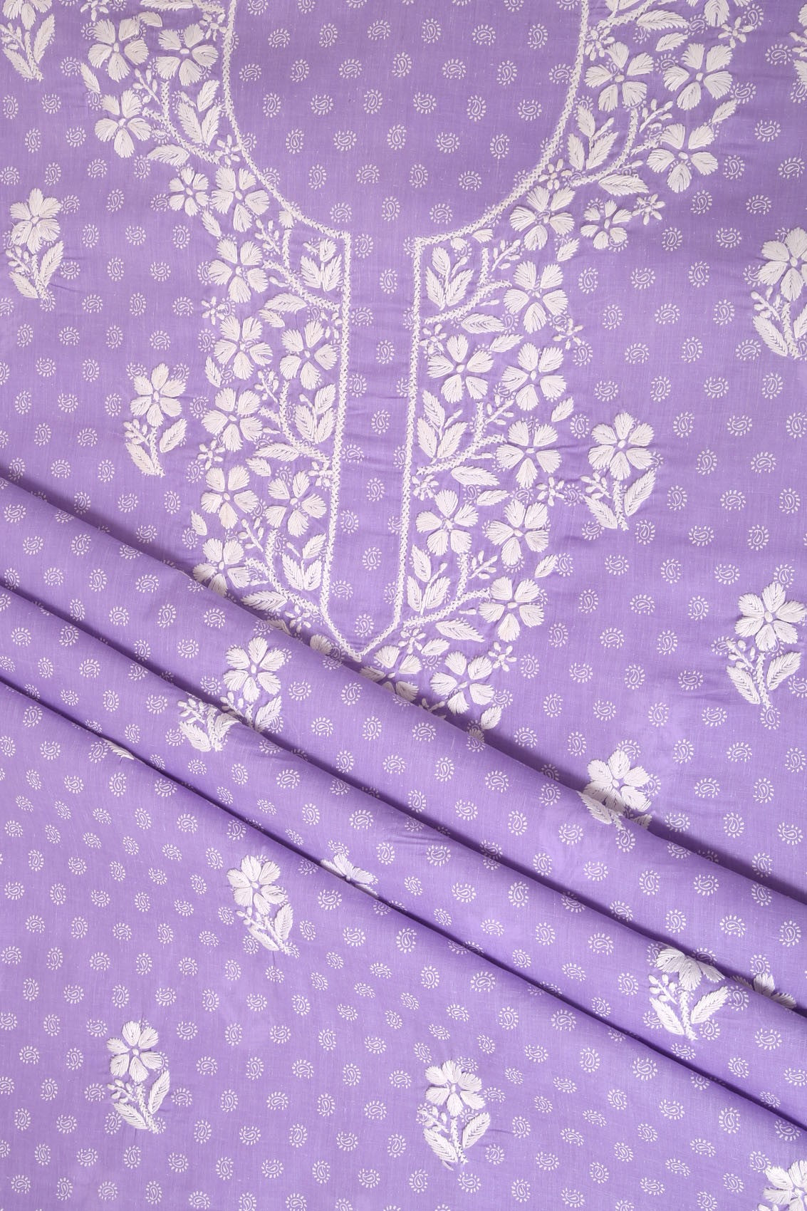 Ada Hand Embroidered Mauve Cotton Lucknowi Chikankari Unstitched Suit Piece A211232
