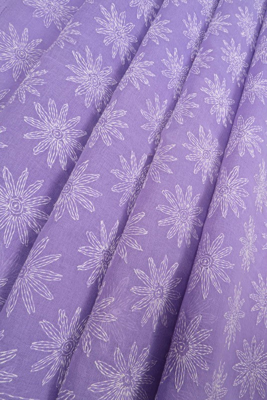 Ada Hand Embroidered Mauve Cotton Lucknowi Chikankari Saree With Blouse A613141