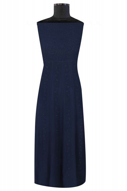 Ada Hand Embroidered Navy Blue Georgette Lucknowi Chikan Semi-Stitched Anarkali Kurta A566977
